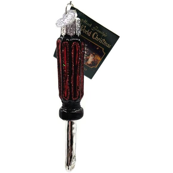 OWC Screwdriver Construction Tools Work Glass Old World Christmas Ornament - Picture 4 of 10